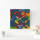 Personalised Child's Wall Clock Vierkante Klok (Huis)