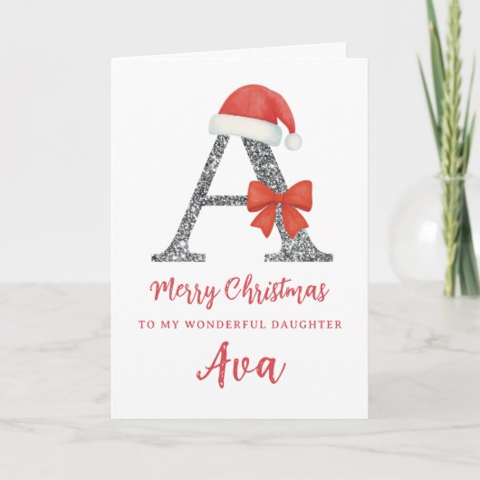Personalised Christmas Card - Letter A Kaart (Voorkant)