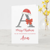 Personalised Christmas Card - Letter A Kaart (Gele Bloem)