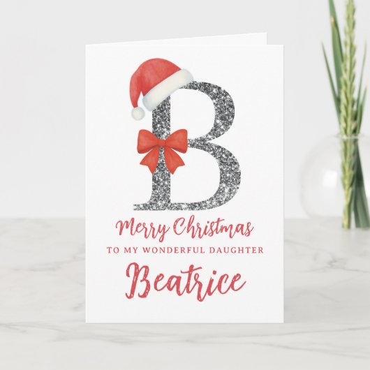 Personalised Christmas Card - Letter B Kaart (Voorkant)