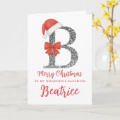 Personalised Christmas Card - Letter B Kaart (Gele Bloem)