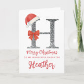 Personalised Christmas Card - Letter H Kaart (Voorkant)
