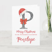 Personalised Christmas Card - Letter P Kaart (Voorkant)