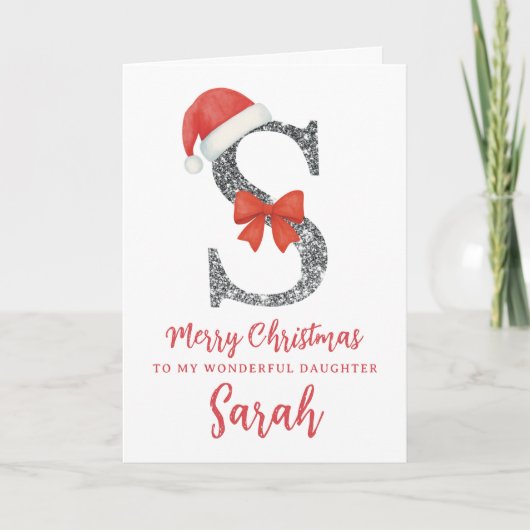 Personalised Christmas Card - Letter S Kaart (Voorkant)
