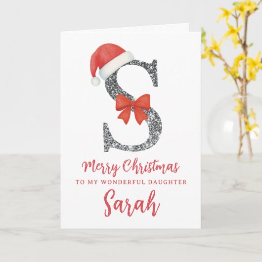 Personalised Christmas Card - Letter S Kaart (Gele Bloem)
