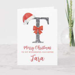 Personalised Christmas Card - Letter T Kaart
