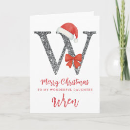 Personalised Christmas Card - Letter W Kaart