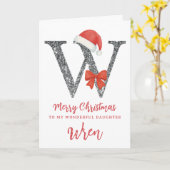 Personalised Christmas Card - Letter W Kaart (Gele Bloem)