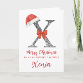 Personalised Christmas Card - Letter X Kaart