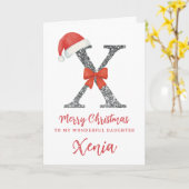 Personalised Christmas Card - Letter X Kaart (Gele Bloem)