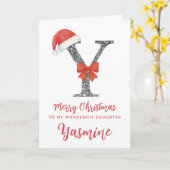 Personalised Christmas Card - Letter Y Kaart (Gele Bloem)
