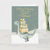 Personalised Christmas Dinosaur Feestdagen Kaart (Voorkant)
