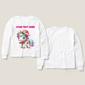Personalised Christmas Unicorn Girls’ T-Shirt (Voorkant /achterkant)
