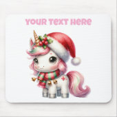 Personalised Christmas Unicorn Mousepad Muismat (Voorkant)