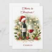 Personalised Christmas Wine Lover Card  Feestdagenkaart (Voorkant / Achterkant)