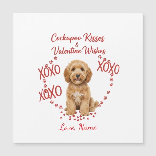 Personalised Cockapoo Kisses Valentine Wishes (Voorkant)