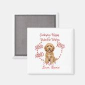 Personalised Cockapoo Kisses Valentine Wishes Magneet (Voorkant / Achterkant)