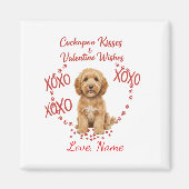 Personalised Cockapoo Kisses Valentine Wishes Magneet (Voorkant)