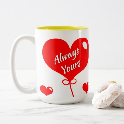 Personalised Coffee Mug For My Girlfriend Tweekleurige Koffiemok (Met donut)