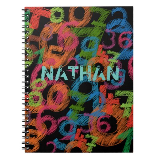 Personalised Colorful Numbers Graffiti Notitieboek (Voorkant)