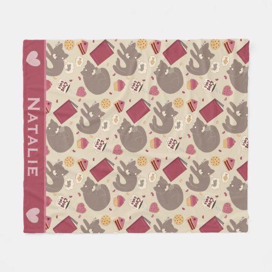 Personalised Cozy Cat Lovers Collage Fleece Deken (Voorkant (Horizontaal))