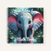 Personalised Cute Elephant in the Rain  Notitieboek (Voorkant)