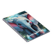 Personalised Cute Elephant in the Rain  Notitieboek (Rechterzijde)