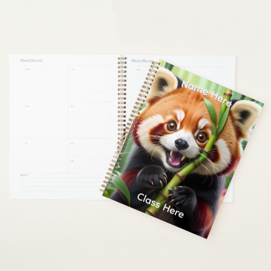 Personalised Cute Kawaii style Red Panda  Planner (Display)