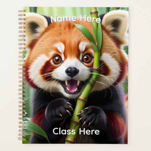 Personalised Cute Kawaii style Red Panda  Planner (Voorkant)