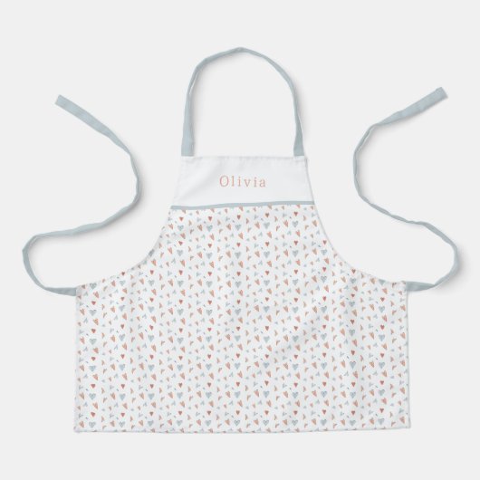 Personalised Cute Little Hearts Pattern. Schort (Voorkant)