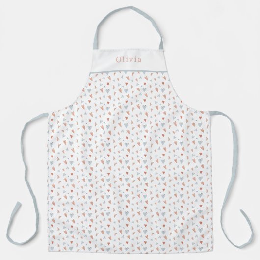 Personalised Cute Little Hearts Pattern. Schort (Voorkant)