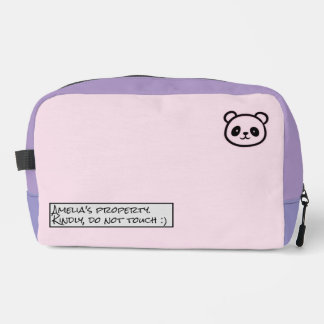 Personalised Cute Panda Illustration zipper bag Toilettasje