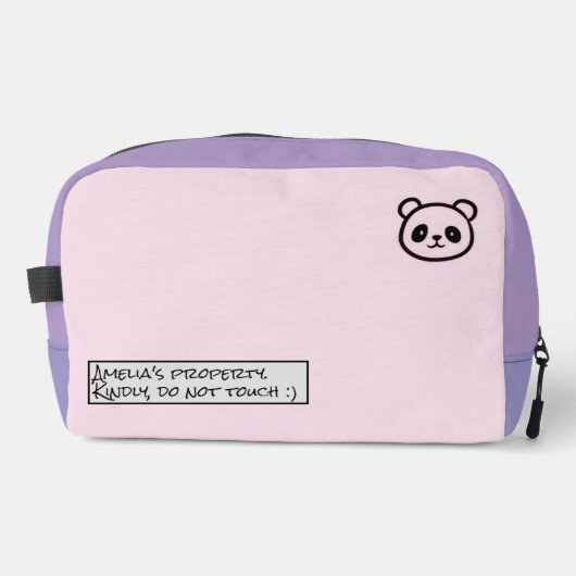 Personalised Cute Panda Illustration zipper bag Toilettasje (Voorkant)