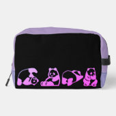 Personalised Cute Panda Illustration zipper bag Toilettasje (Achterkant)