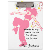 Personalised Dance Teacher, teacher's appreciation Klembord (Voorkant)