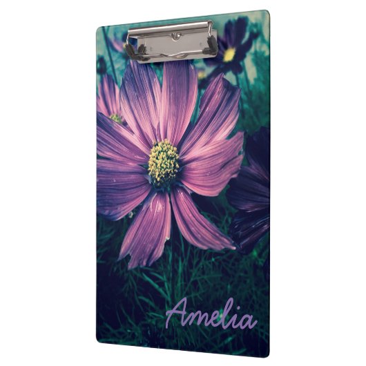 Personalised Dark Purple Flowers Klembord (Links)