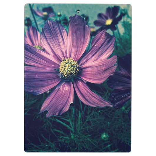 Personalised Dark Purple Flowers Klembord (Achterkant)