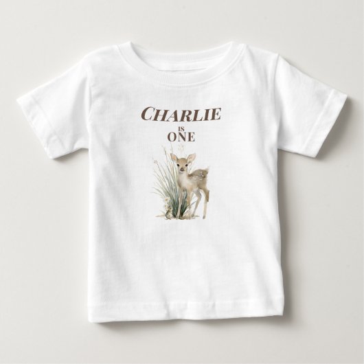 Personalised Deer 1st Birthday  (Voorkant)