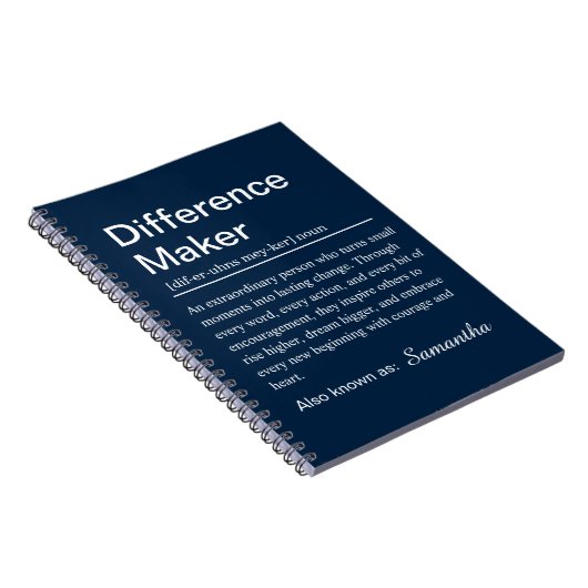Personalised Difference Maker Definition Notitieboek (Rechterzijde)