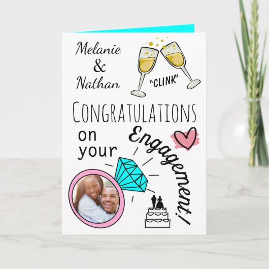 Personalised Engagement Congratulations Photo Card Kaart (Voorkant)