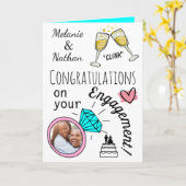 Personalised Engagement Congratulations Photo Card Kaart (Gele Bloem)
