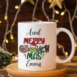 personalised family Christmas rate Tweekleurige Koffiemok