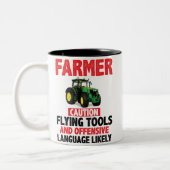 Personalised FARMER 'Mug' Tweekleurige Koffiemok (Links)