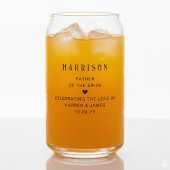 Personalised Father Of The Groom Wedding Party Blikvorm Glas