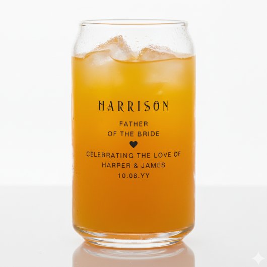 Personalised Father Of The Groom Wedding Party Blikvorm Glas