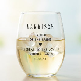 Personalised Father Of The Groom Wedding Party Wijnglas Zonder Voet