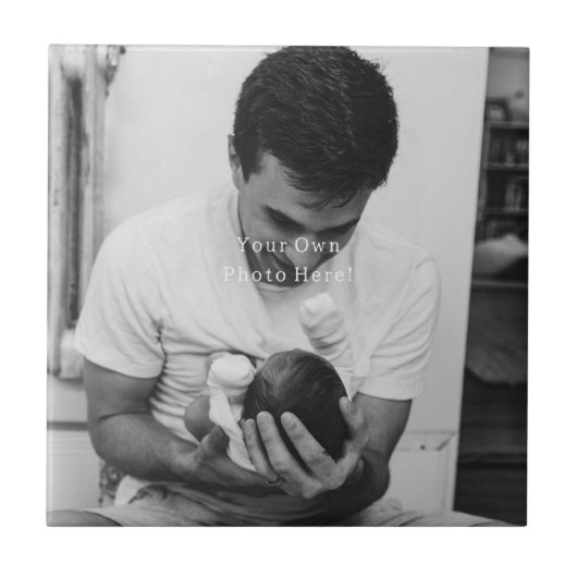 Personalised Father's Day Your Own Photo. Tegeltje (Voorkant)