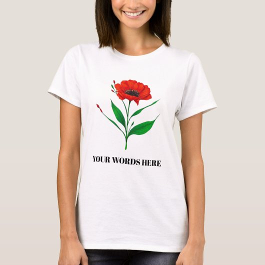 Personalised flower in bloom T-Shirt (Voorkant)