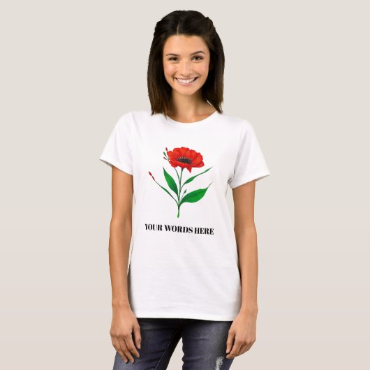 Personalised flower in bloom T-Shirt (Voorkant volledig)