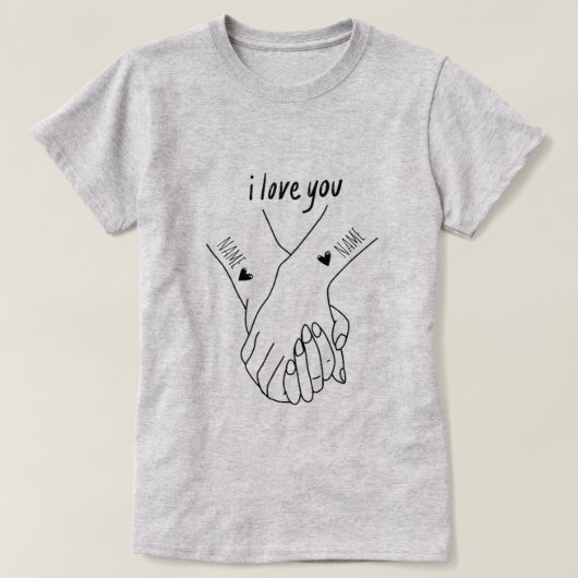 Personalised for couples on the day of love t-shirt (Design voorkant)